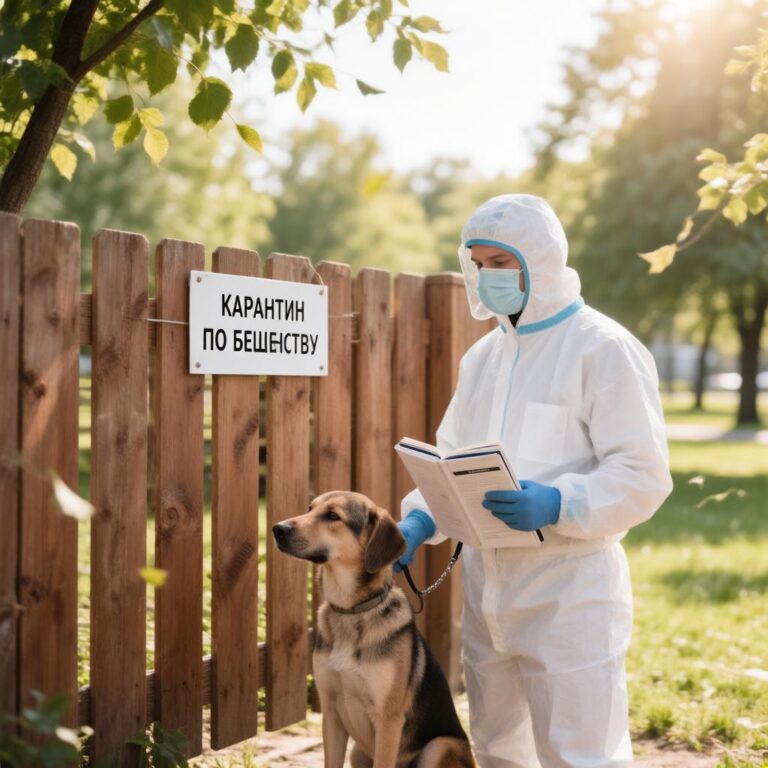Специалисты государственной ветеринарной службы проводят выездную вакцинацию домашних животных в сельской местности.