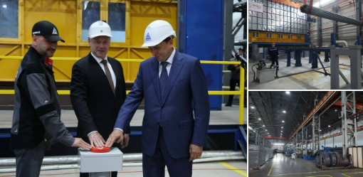 Производственный цех нового завода горячего цинкования ГК Феррум в Новосибирской области.