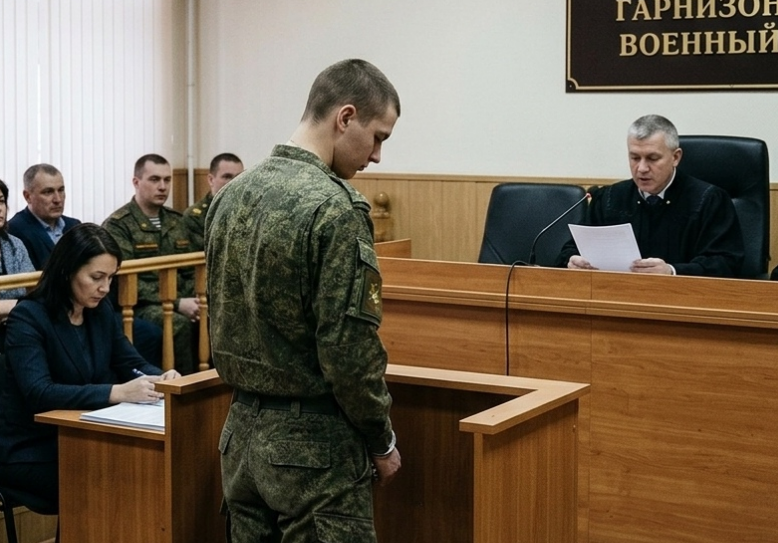 Фасад главного административного здания Новосибирского высшего военного командного училища с государственной символикой.